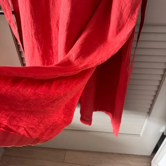 J. Crew | 100% Linen Cabana Maxi Dress in Red Sand Brand~ New w/o Tag 2X - Picture 11 of 13